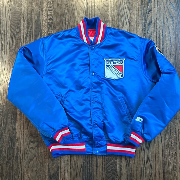 Vintage New York Rangers Satin Starter Jacket Size Large